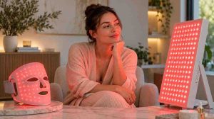 LED face mask vs red light panel comparison for at-home skincare